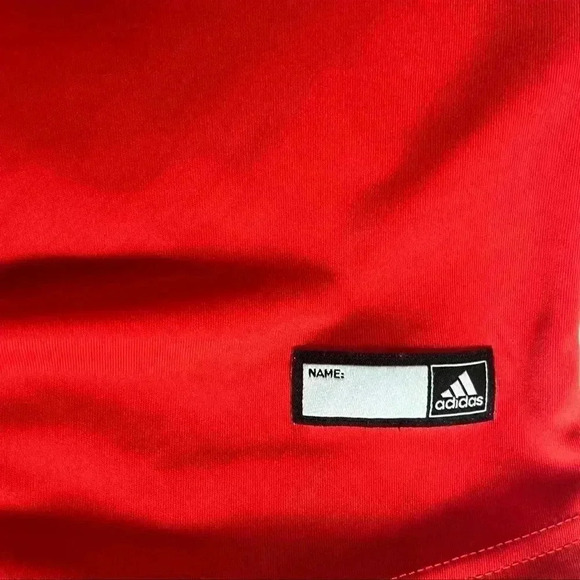 ADIDAS Floral graphic 03 striped sleeve Red Jersey tee oversized blokecore S - Picture 8 of 15